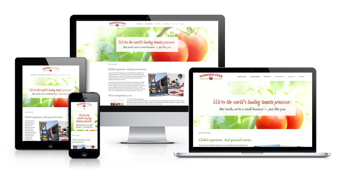 Morning Star Tomato Kitchens responsive website