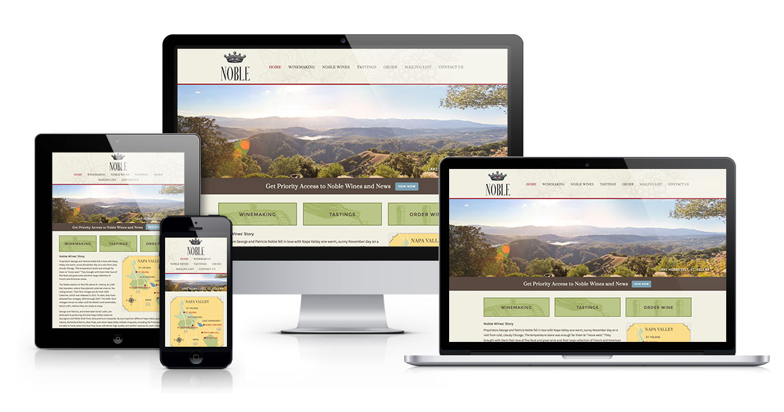 Noble Wines web design