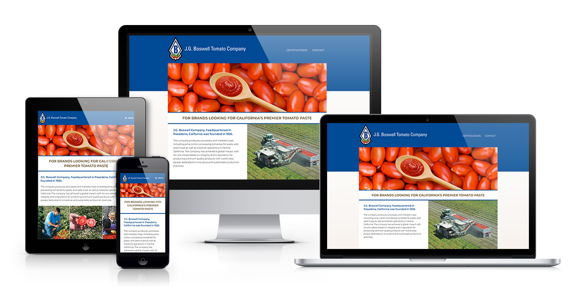 Boswell Tomatoes responsive website design